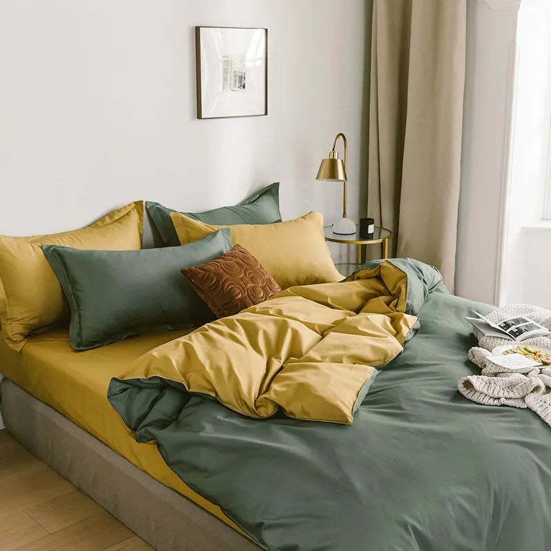 水星家纺纯棉亲肤四件套,纯棉四件套亲肤棉简单