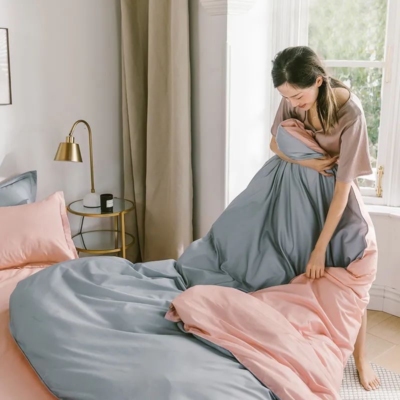 水星家纺纯棉亲肤四件套,纯棉四件套亲肤棉简单