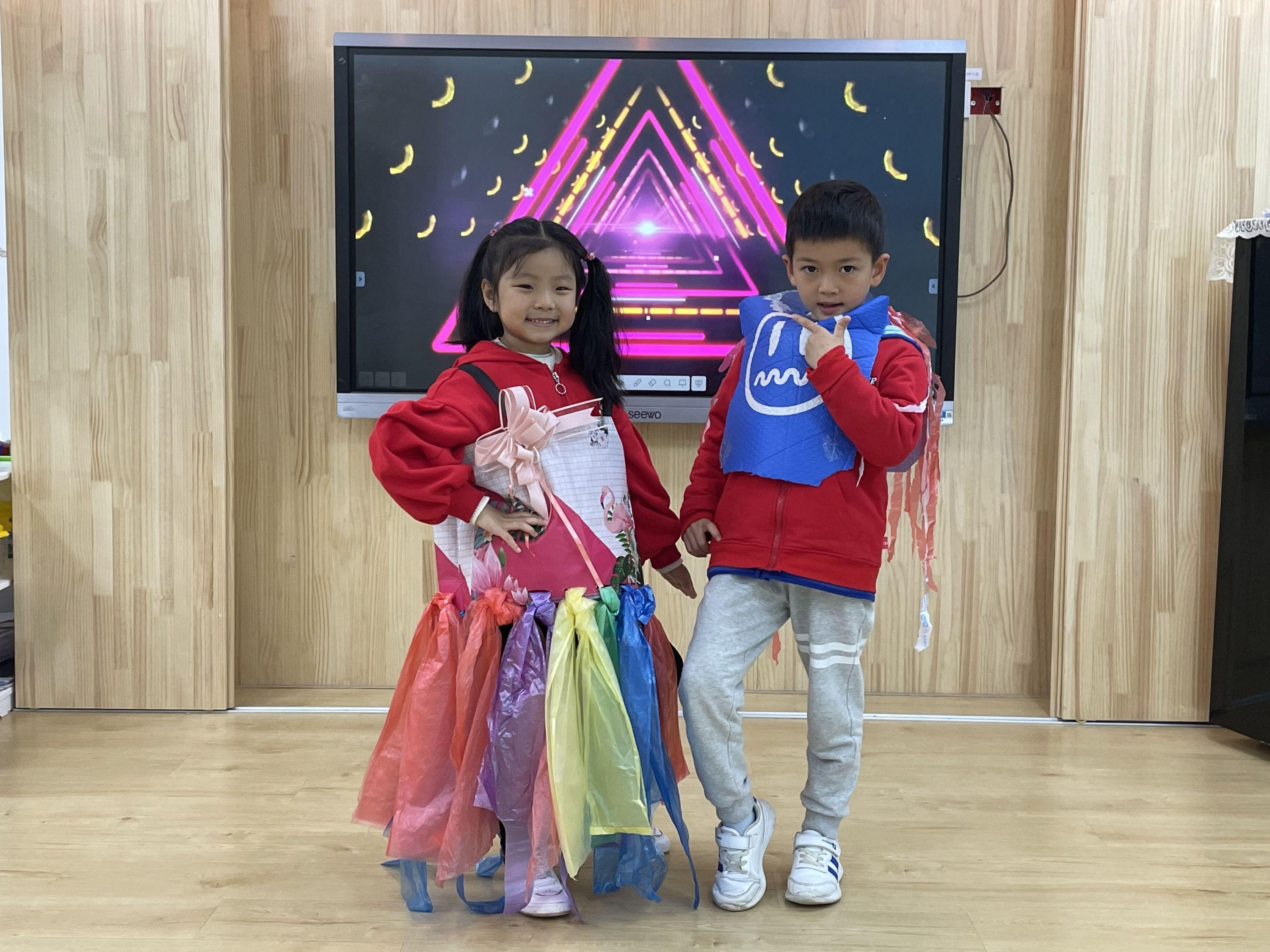 幼儿园环保时装秀女孩做法,环保时装秀幼儿园公主裙