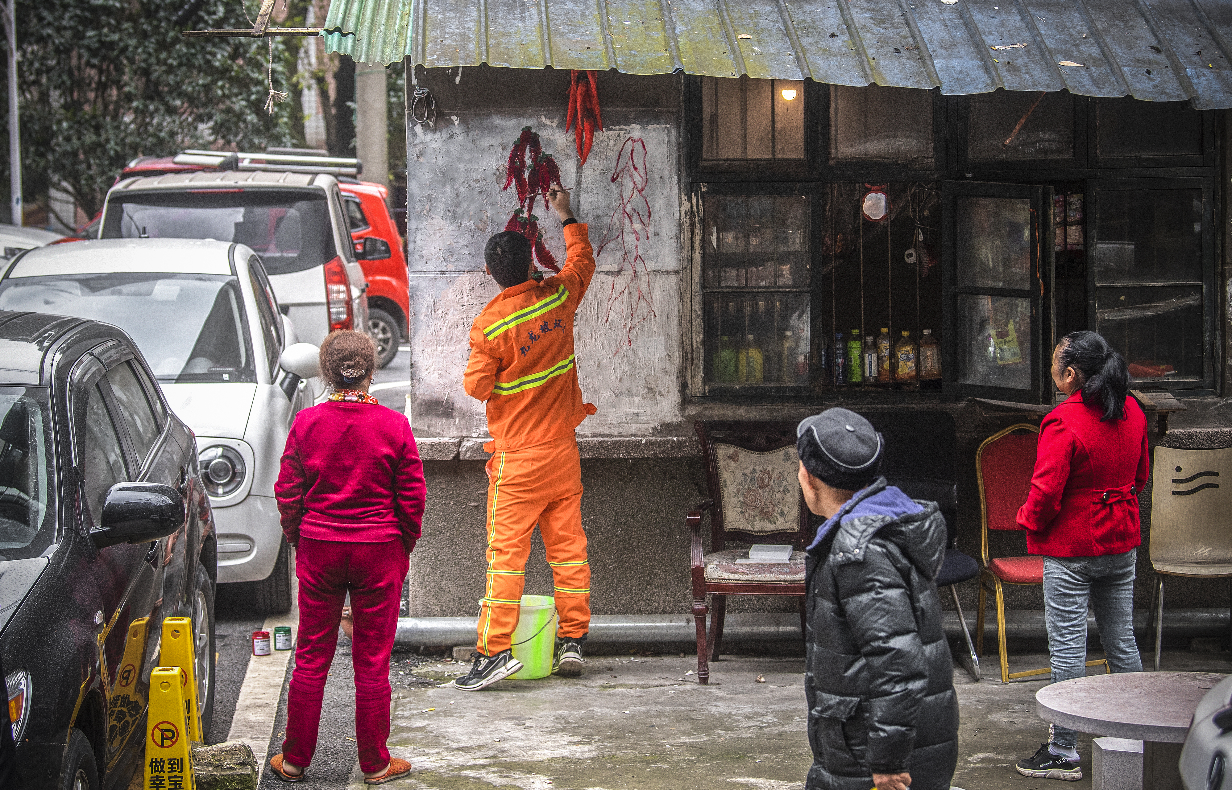 爱劳动爱卫生的绘画,环卫工热爱画画