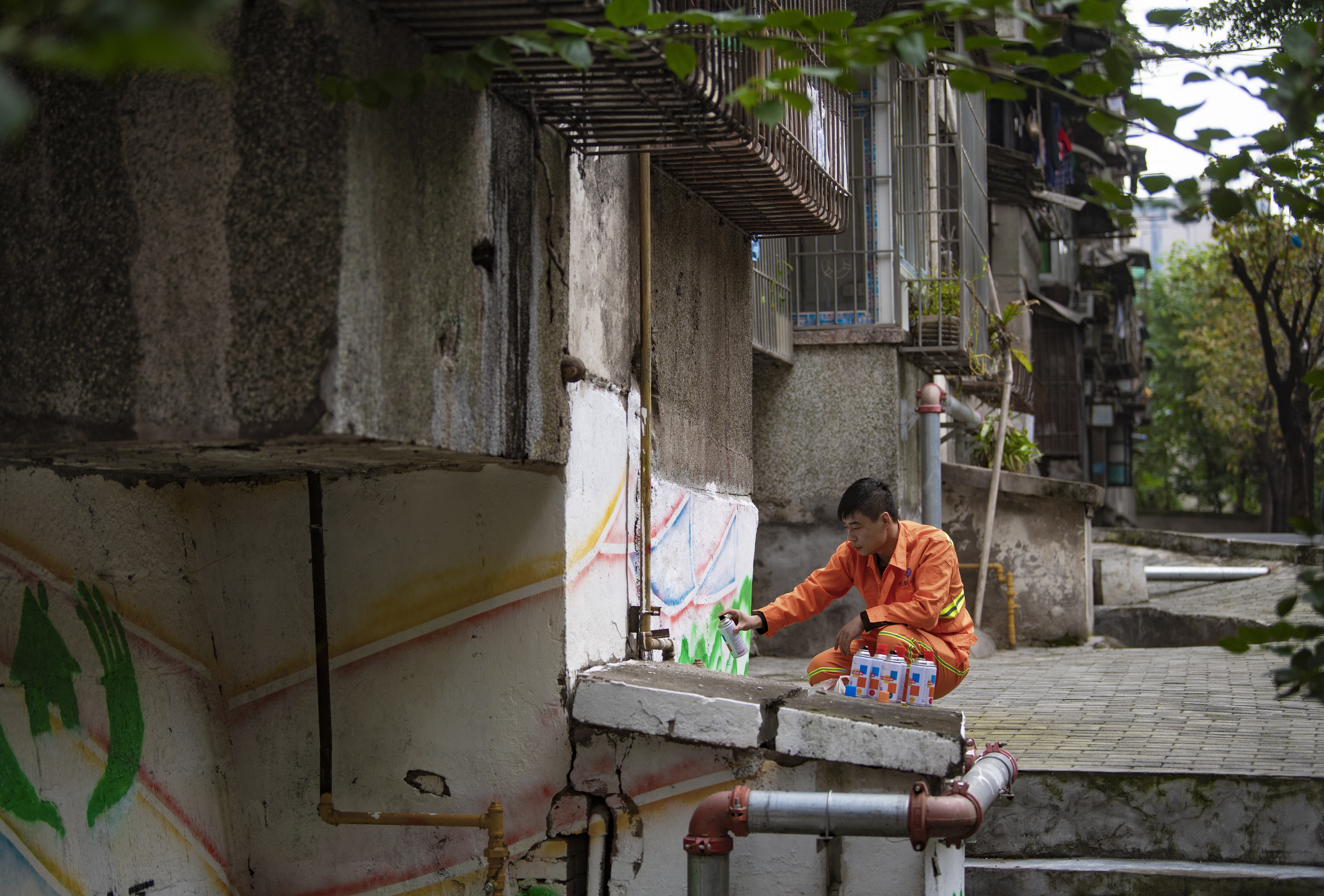 爱劳动爱卫生的绘画,环卫工热爱画画