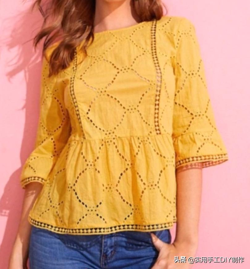 时尚原创设计蕾丝上衣,设计师款棉麻蕾丝上衣夏