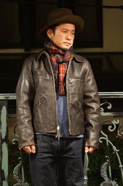 男小牛皮翻毛皮复古做旧皮衣,牛皮复古做旧皮衣男中长款