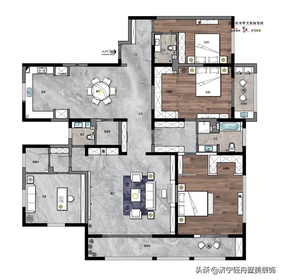 济宁森泰上院装修效果图,森泰上院268平方室内设计