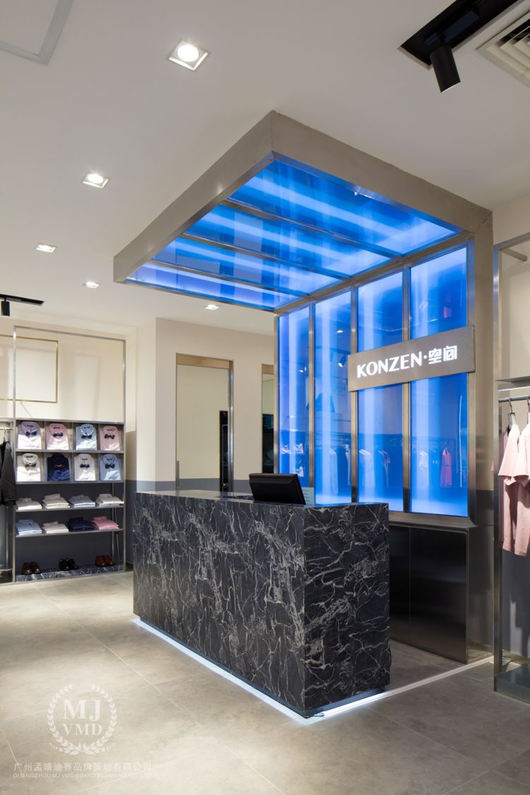 设计感男装店铺设计,konzen男装设计图