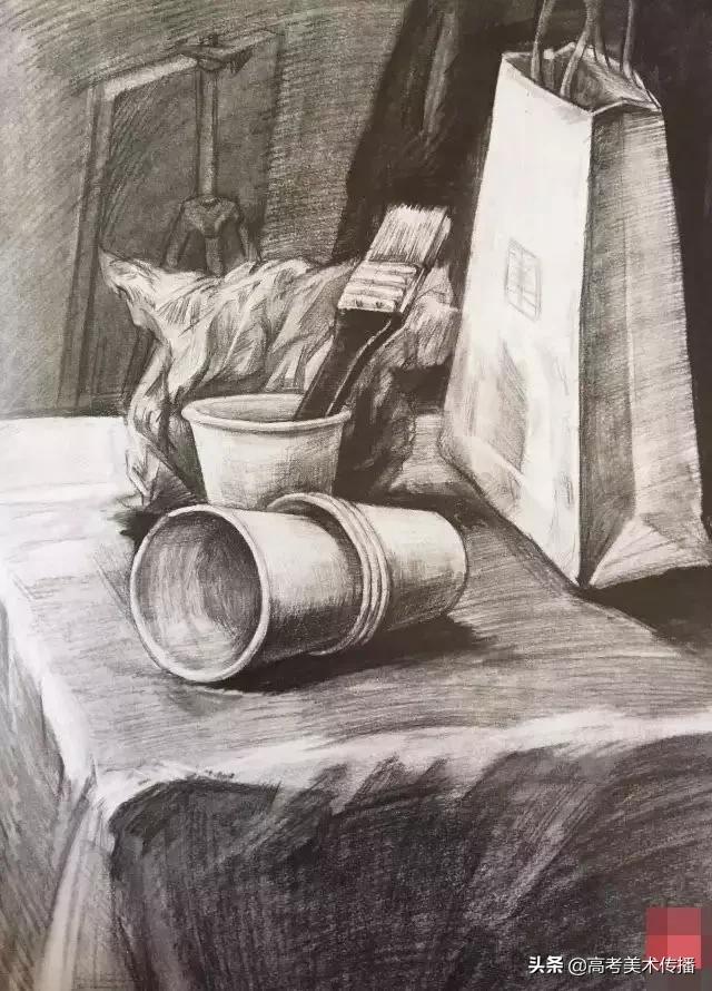 西安美院静物素描高分卷,西安美院素描半身像高分卷