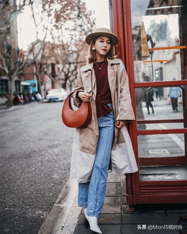 枣红色风衣内搭和鞋子怎样搭配,女式蓝色风衣搭配什么裤子和鞋子