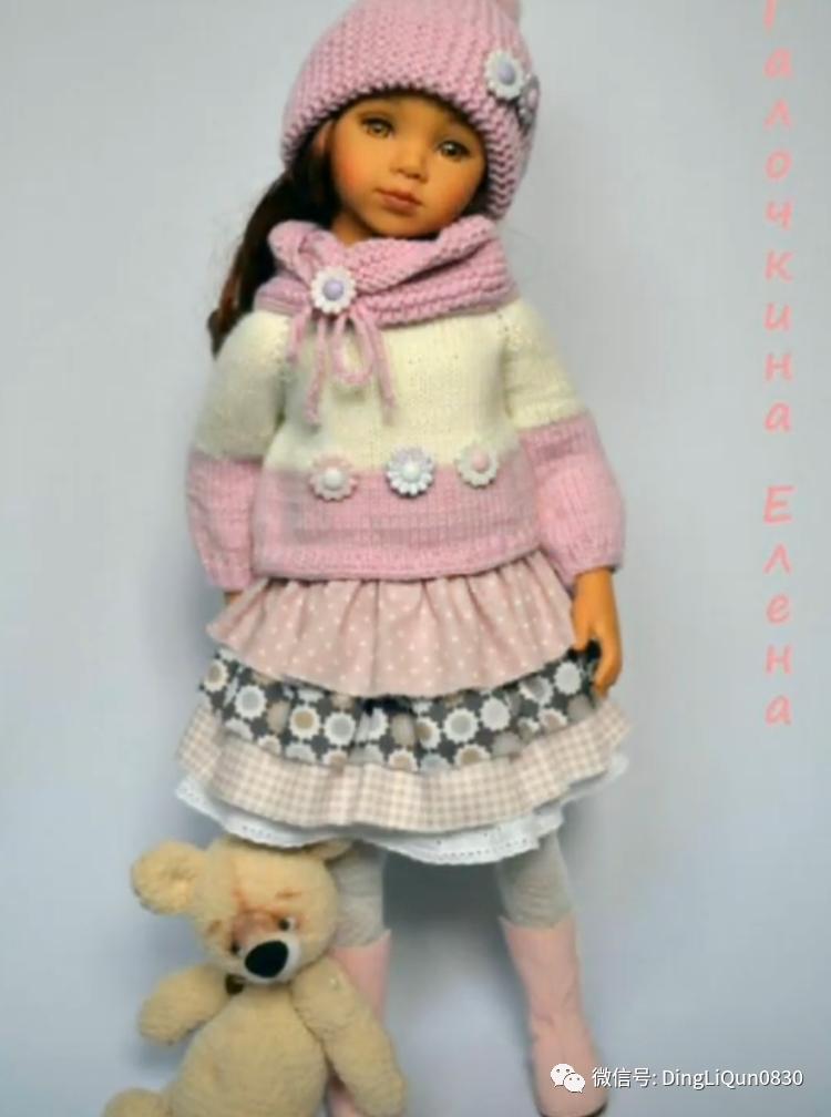 儿童毛衣针织连衣裙,拼接羊毛针织毛衣连衣裙