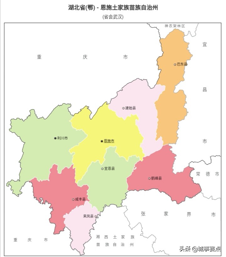 湖北省地图行政区划,湖北省各市县行政区划图