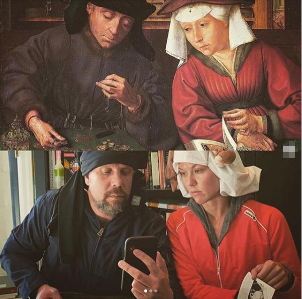 世界名画人物模仿搞笑,外国人恶搞画作