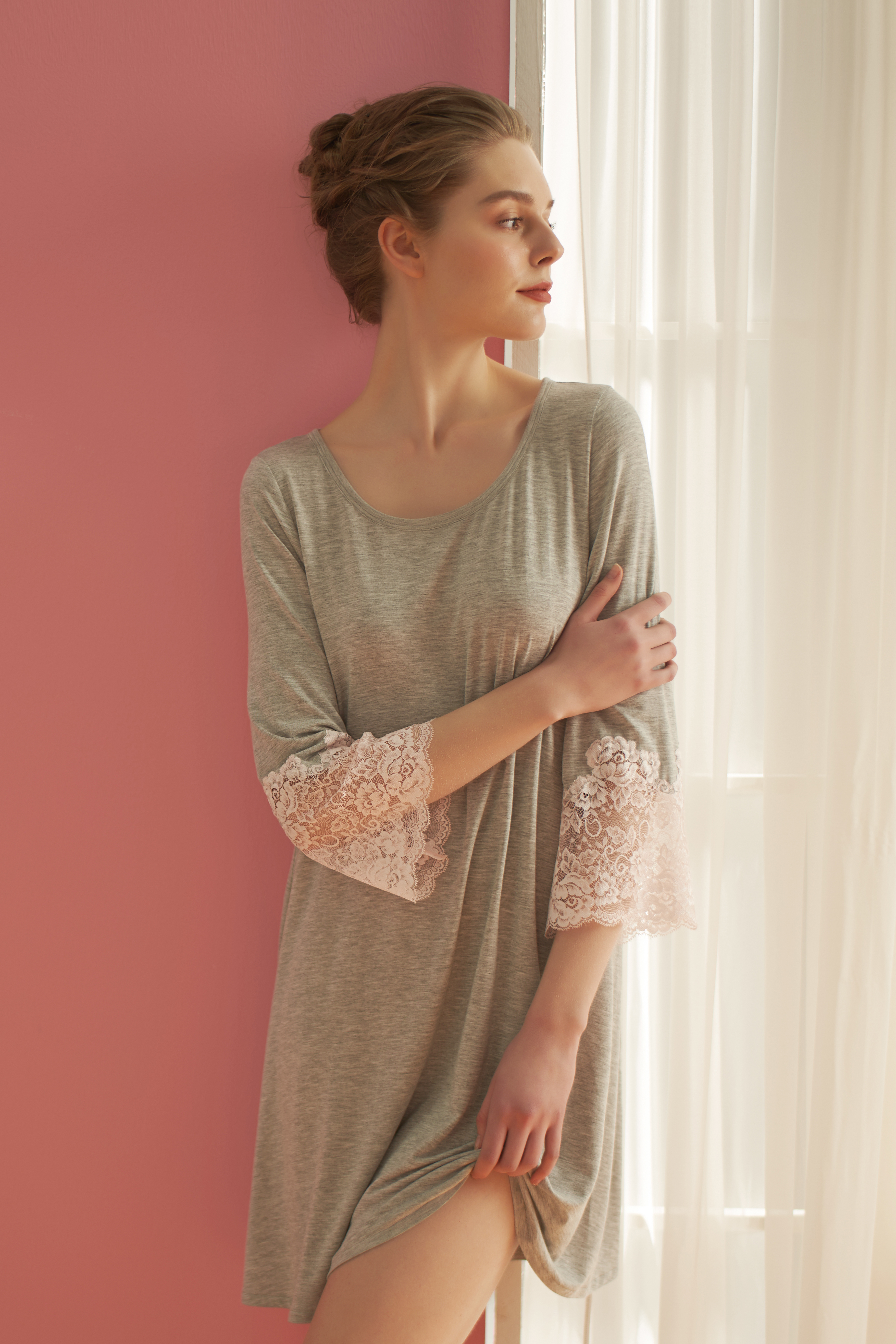 莫代尔睡裙,莫代尔防漏点睡裙