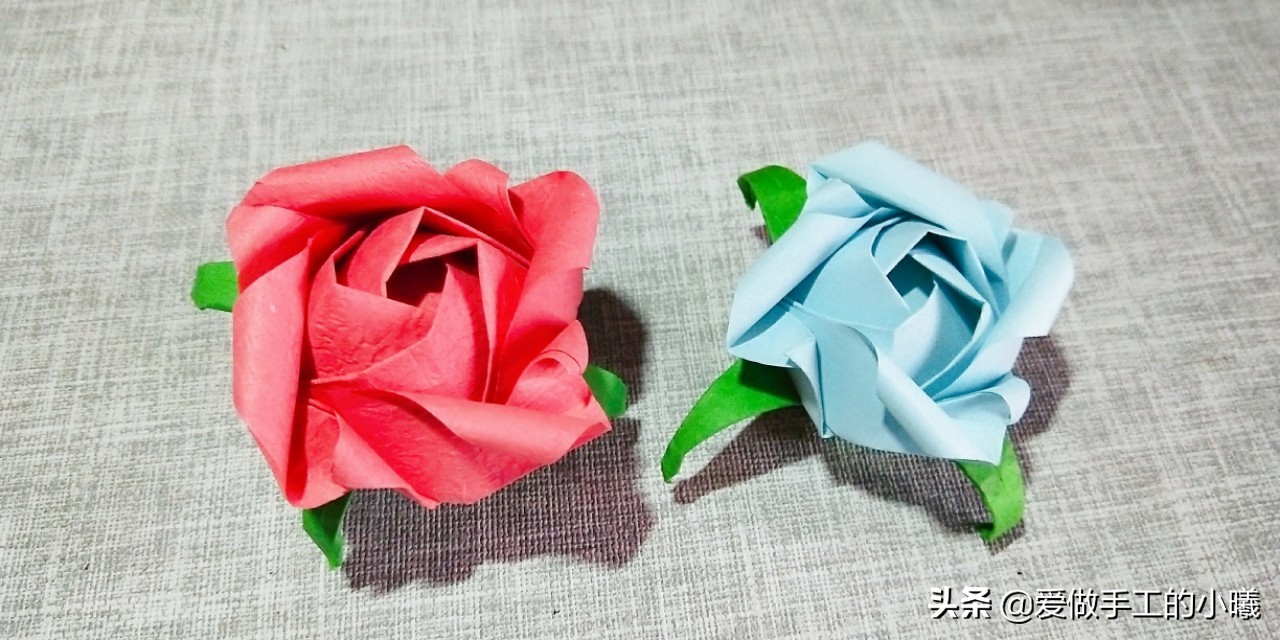 简单又好看的玫瑰花折纸手工,玫瑰花手工折纸教程简单又漂亮