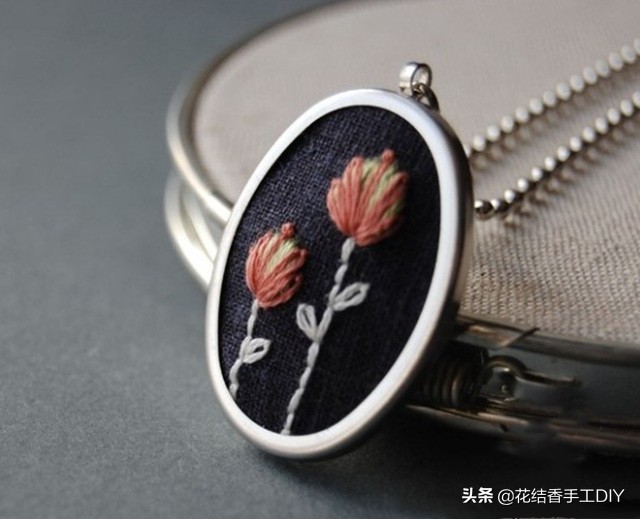 刺绣装饰项链,超级简单又可爱的刺绣教程