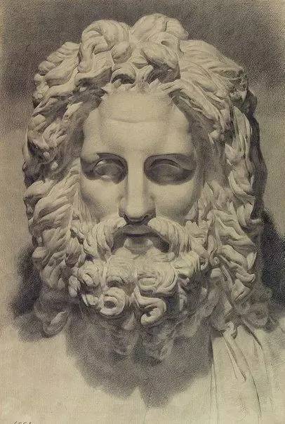 素描石膏像写生作品,素描石膏像面部刻画