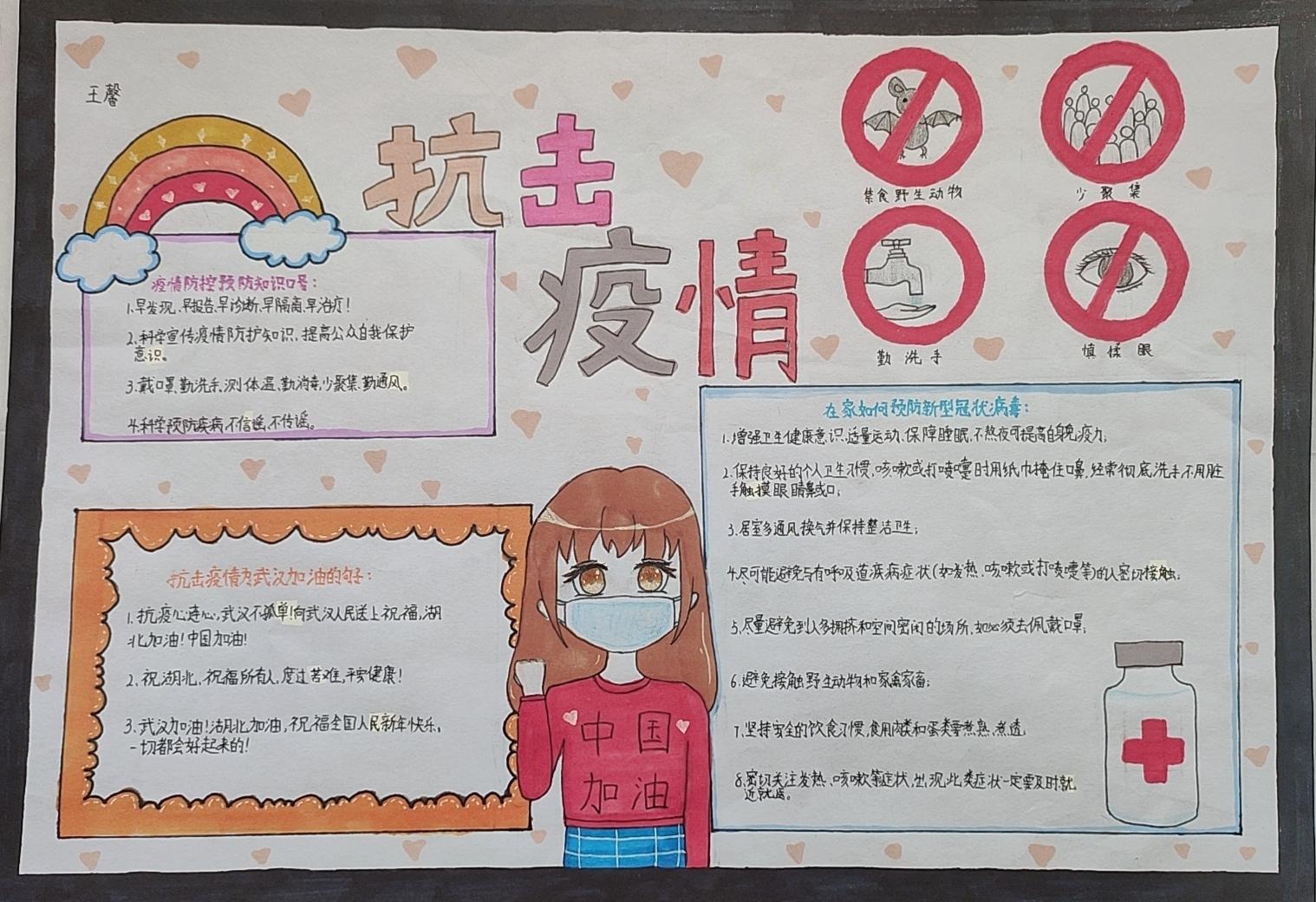 童心“战疫”，致敬英雄——丁里长镇中心小学学生手抄报展示