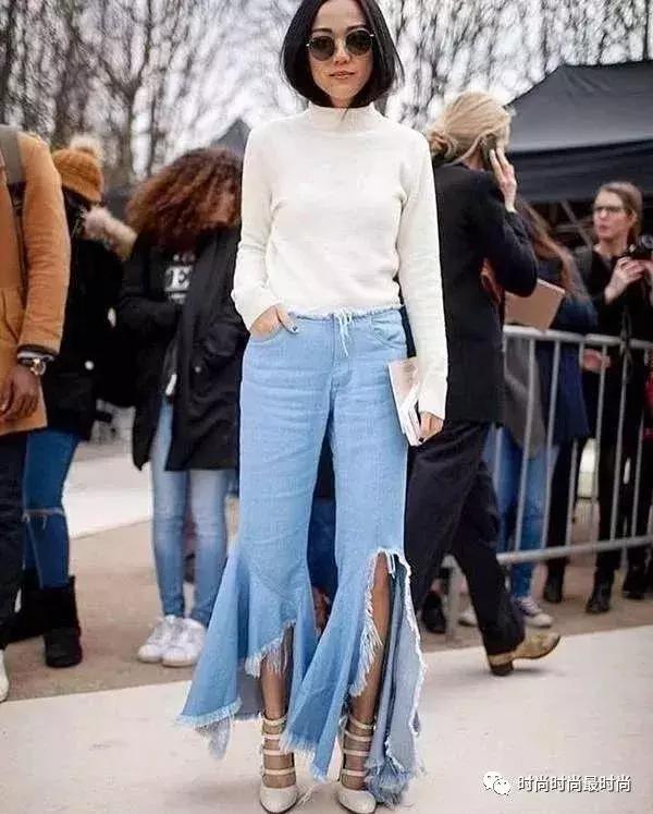 裤子裤腿开叉,裤子开衩常规版