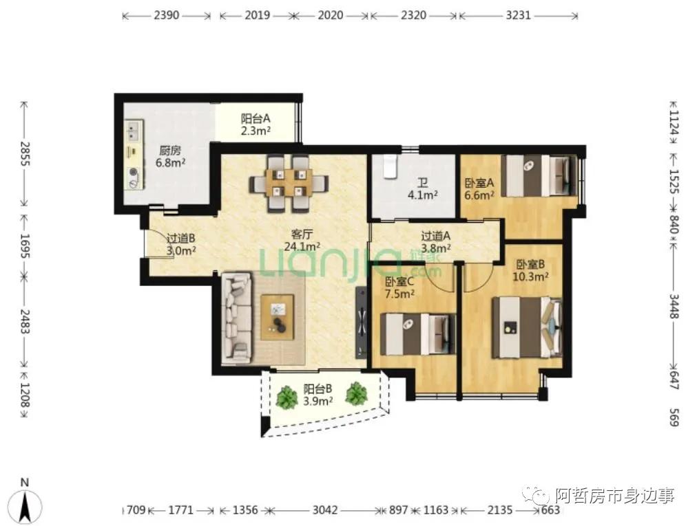 新旧交织的城市界面，富基广场