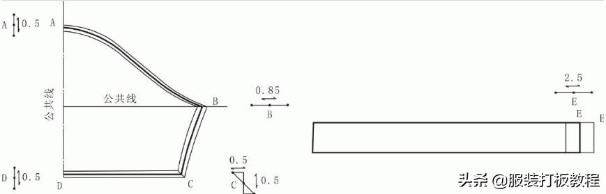 罗纹领t恤裁剪图,t恤衫罗纹领子