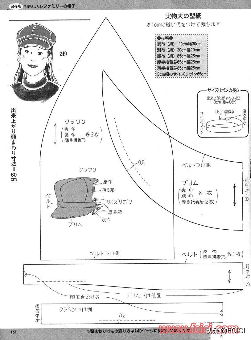 羽绒帽子的裁剪结构制图,千里帆帽子制图裁剪