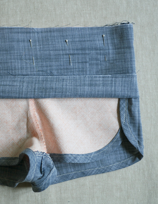 服装下摆缝制方法,热裤包边缝制