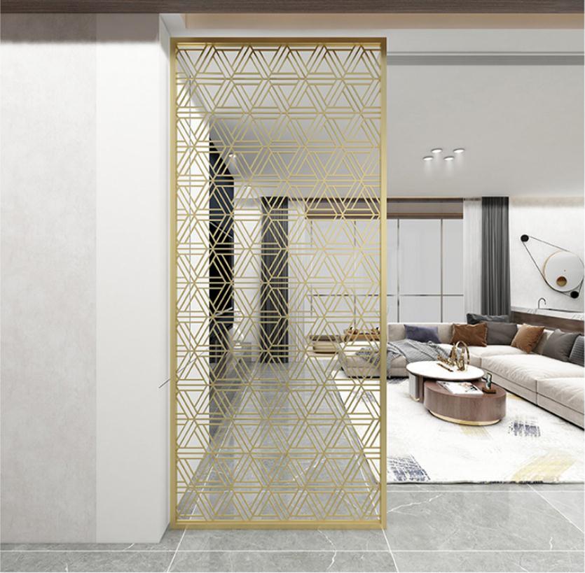 屏风隔断客厅高档大气不锈钢屏风,金属屏风哪个颜色好看