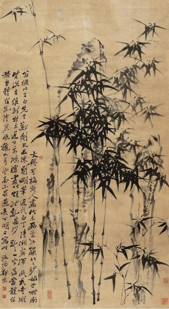 郑板桥听竹图高清大图,郑板桥竹子画欣赏三百字