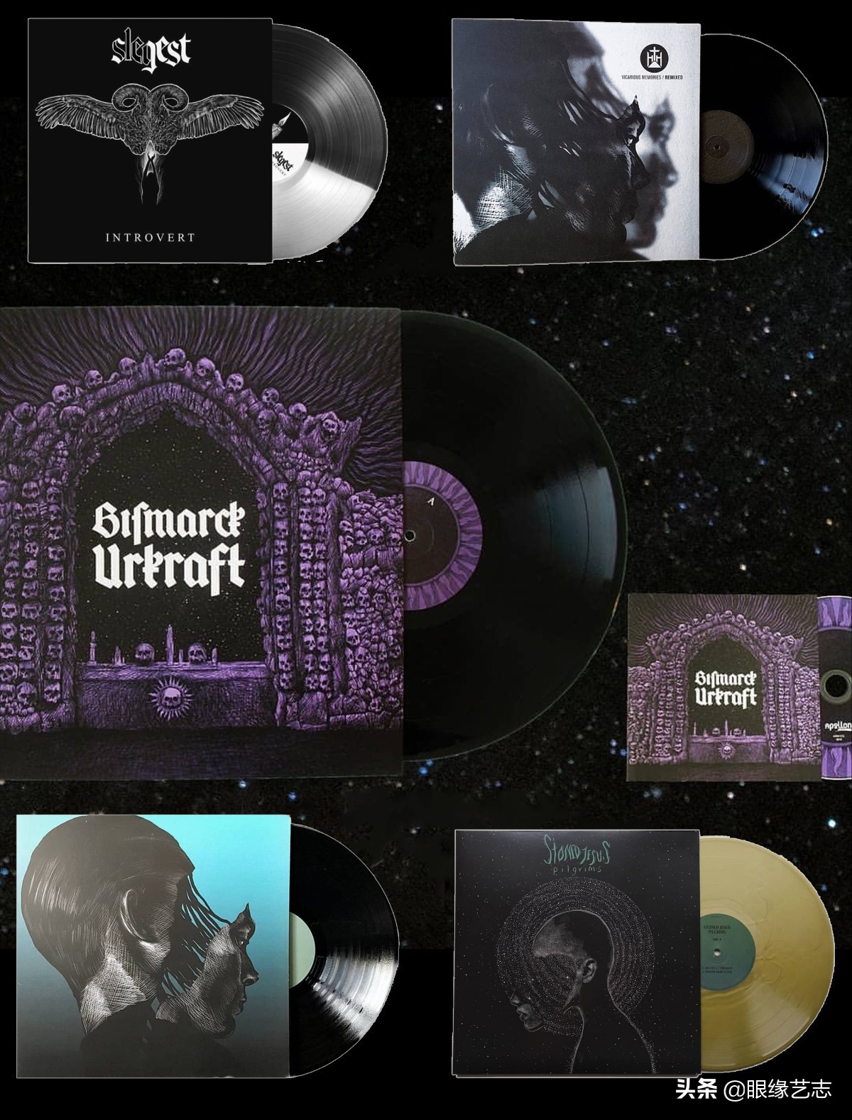 二维宇宙的浓情挣扎：另类的音乐封面插画，穿行暗夜的吟游诗人