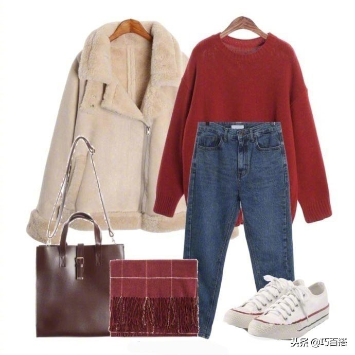 本命年红色毛衣怎么搭配外穿外套,红色毛衣本命年