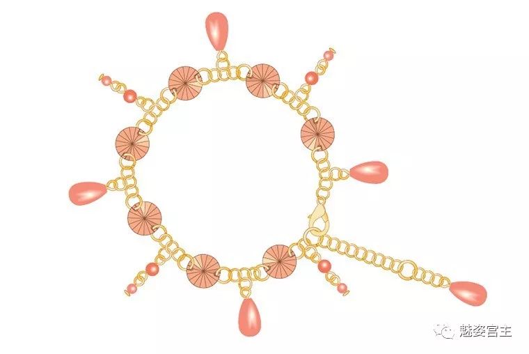 施华洛世奇水晶和珠子打造闪亮弹簧吊坠手链，附制作图解教程