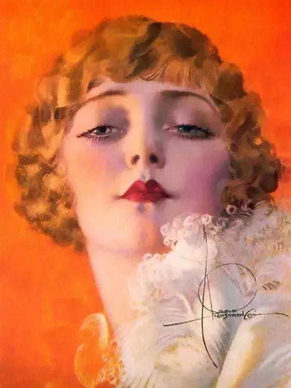 色粉画人物欧美姑娘经典,美国画家笔下美女