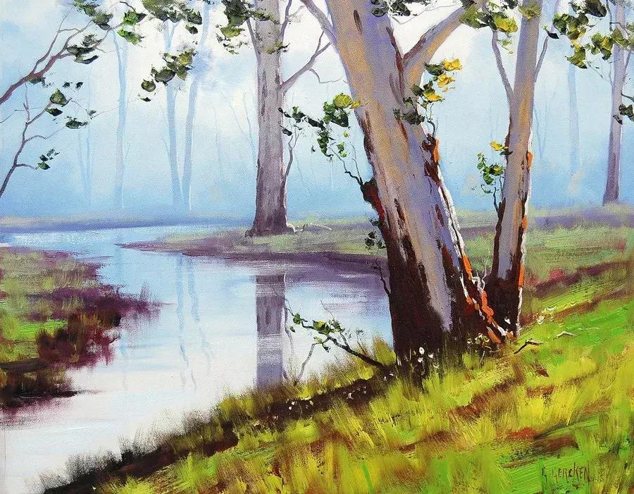 三个画家笔下的雪景,三位油画家的风景画