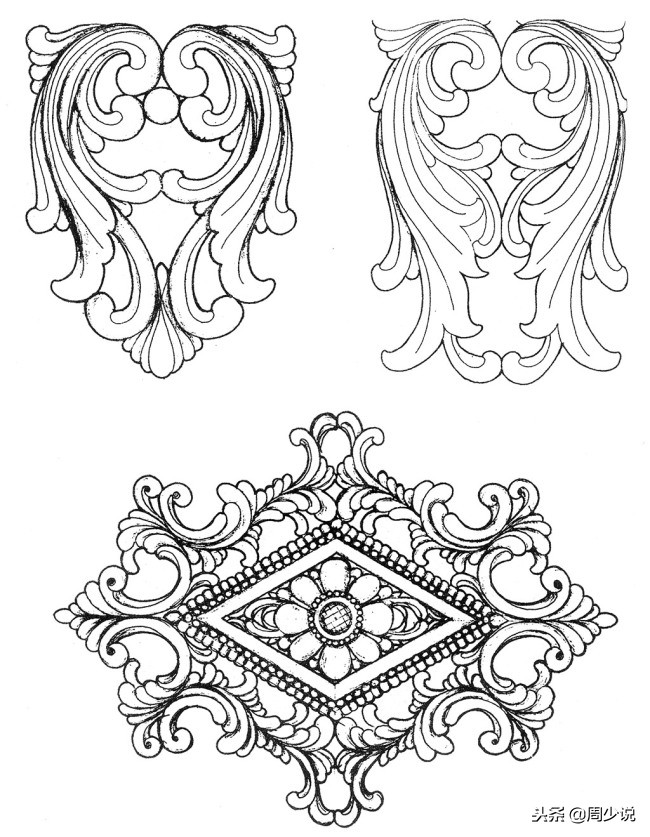 古代家具手绘线稿图片,手工木雕房子图片大全