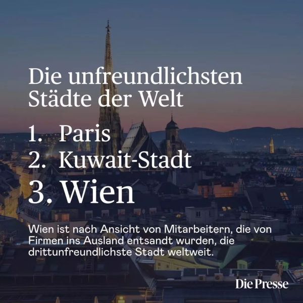 维也纳到底“多优秀”？全球排名又再上榜，“喜提前三”