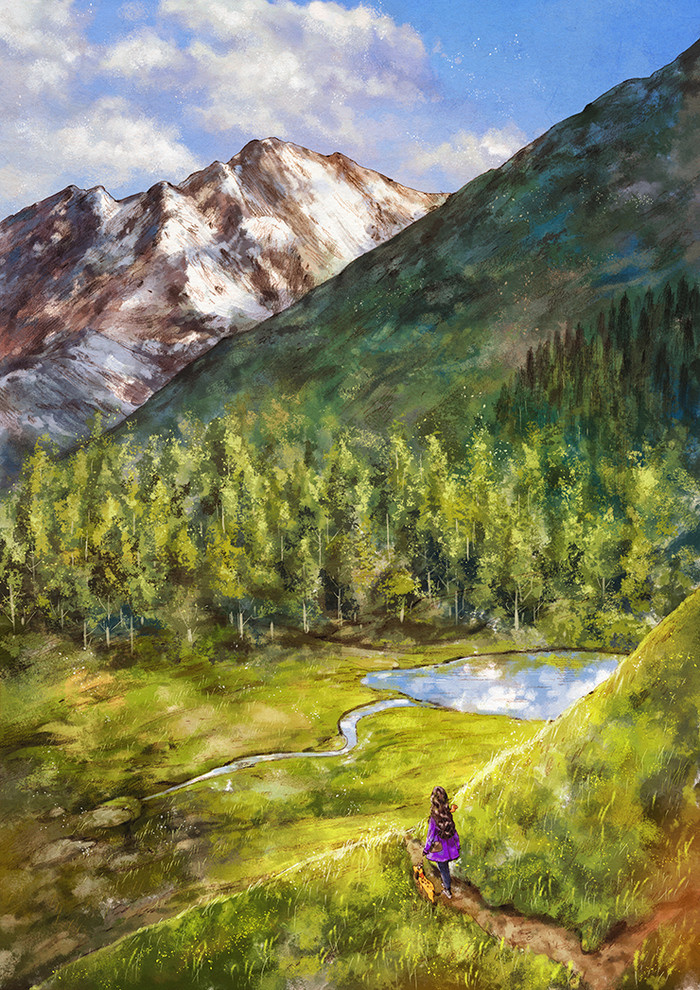 韩国插画师森林女孩日记图文,水彩插画森林女孩日记