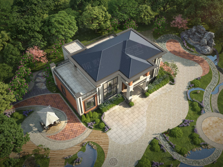 送一层大别墅,农村自建房图一层半别墅10万