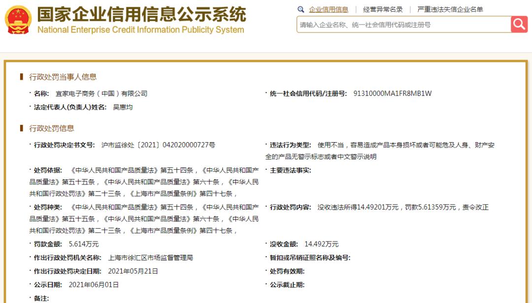 宜家被罚超21万,宜家家居被罚172万