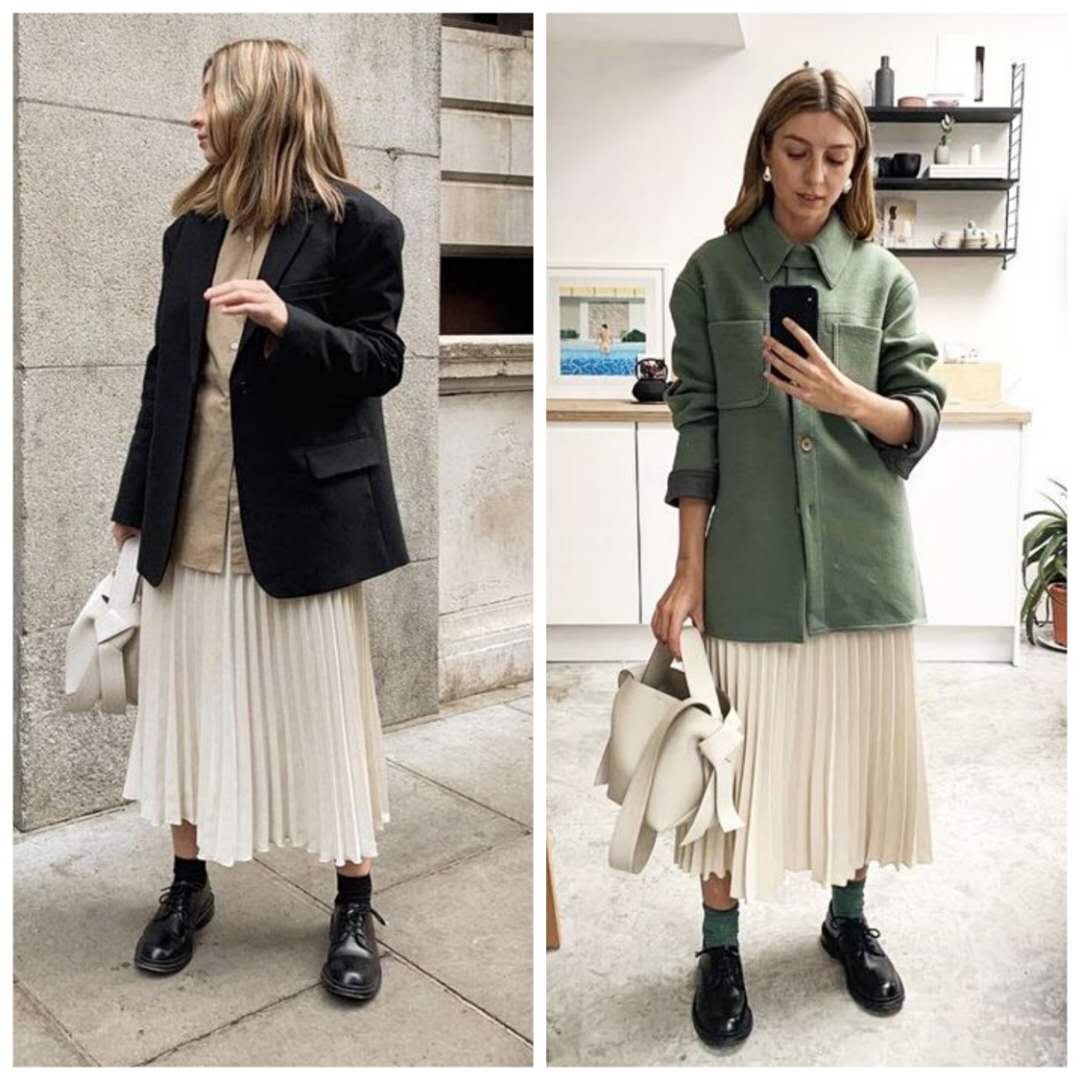 小肚子大适合穿百褶裙还是一步裙,百褶裙显小腹