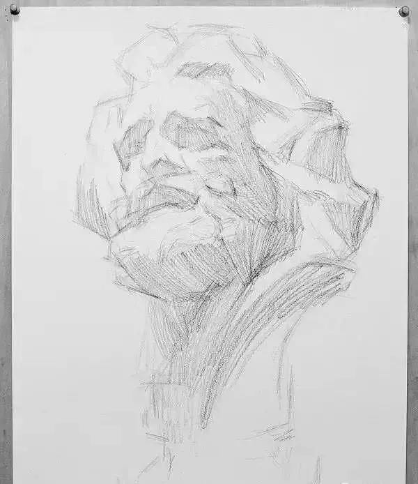 海盗侧面素描石膏头像步骤,素描石膏几何体组合