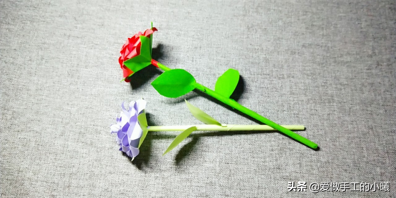 玫瑰花折纸方法简单易折非常漂亮,用吸管怎么折星星和玫瑰花慢动作