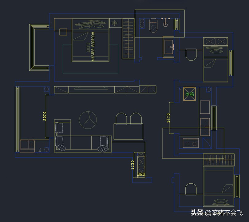 郑州康桥朗城89㎡小三房，时尚的电视墙点亮整个空间