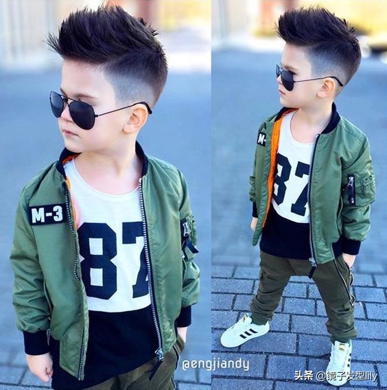 经典阳光帅气小男孩发型,最帅气的男宝宝的发型图案