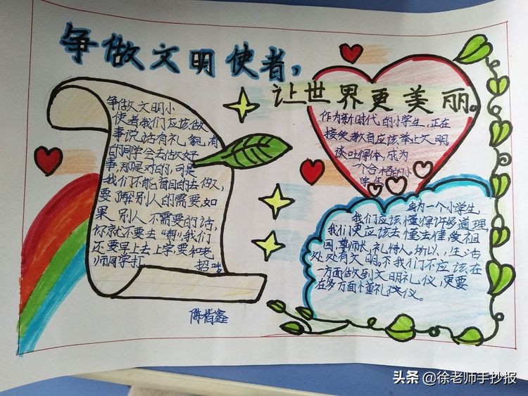 树文明新风做文明使者手抄报,我是文明城市小使者手抄报