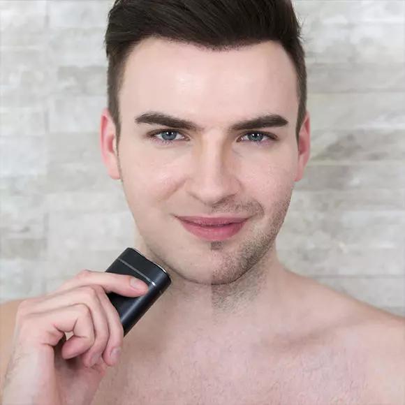 打火机大小的黑科技剃须刀，再硬的茬都能干掉，清洗相当容易