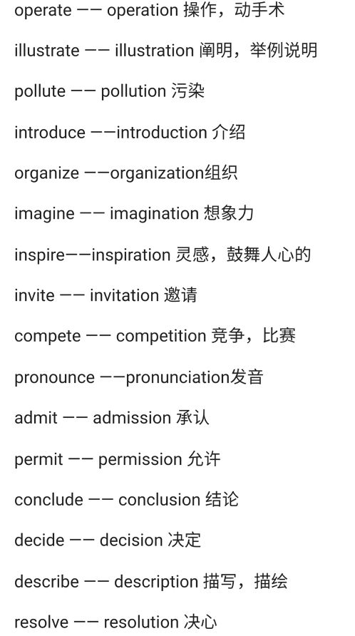 中考英语常考词性变换,中考词性转换