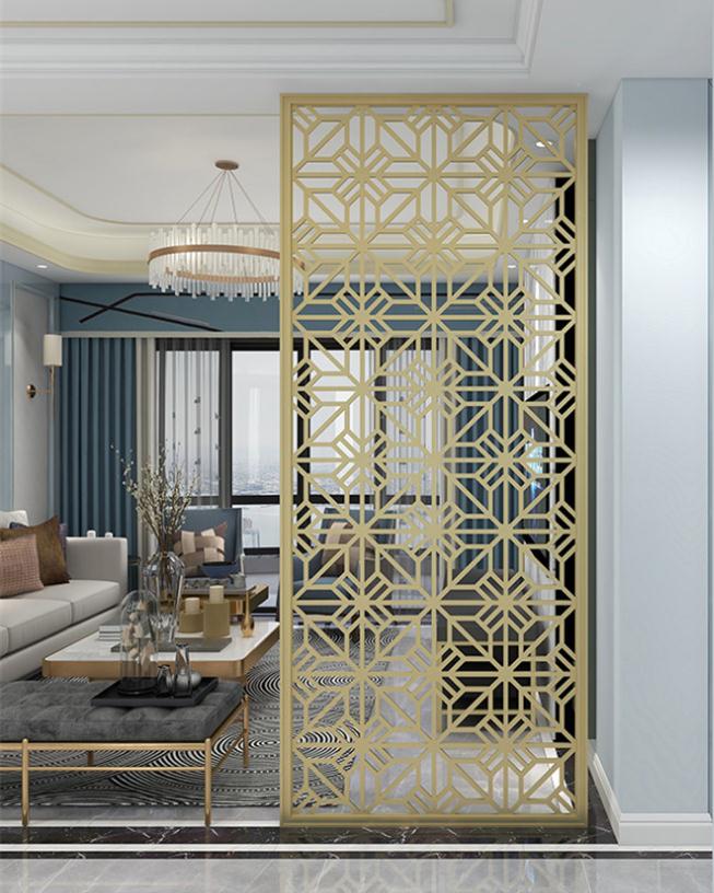 屏风隔断客厅高档大气不锈钢屏风,金属屏风哪个颜色好看