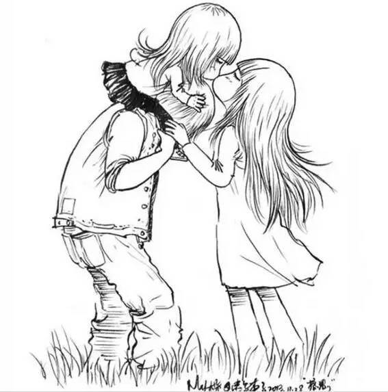 一位爸爸画的一幅画,一位父亲给女儿的画