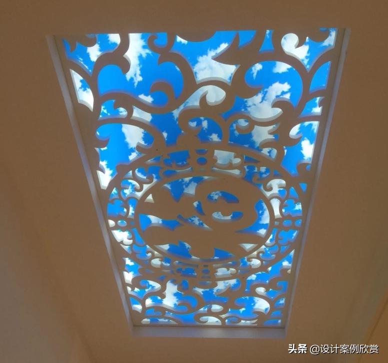 客厅吊顶镂空雕花效果图,镂空雕花板吊顶安装教程视频