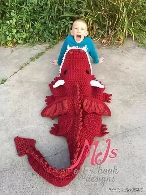 妈妈钩的小羊毯子,妈妈钩的睡袋