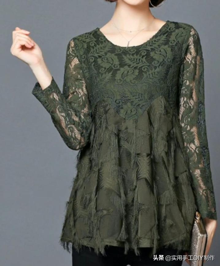 布艺裙子作品,手工蕾丝花边上衣