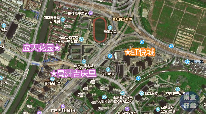 南京虹悦城附近房价,一路之隔房价差2万